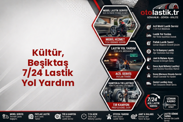 Kültür, Beşiktaş 7/24 Lastik Yol Yardım